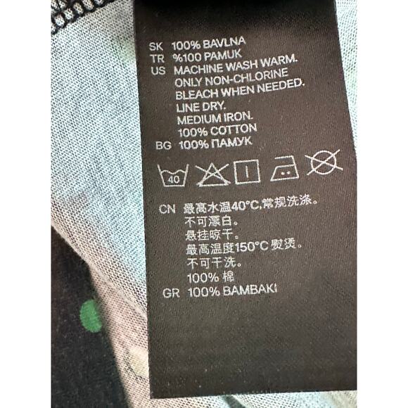 H & M blue green polka dot short sleeves t shirt size Small - Picture 5 of 7